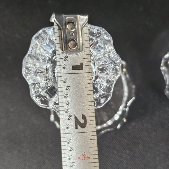 Boxed Pair Of Shannon by Godinger Atlantic 4" Tall Clear Candlesticks Tableware - Picture 9 of 11